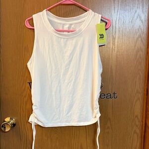All in Motion White Tank Top with Side Ties